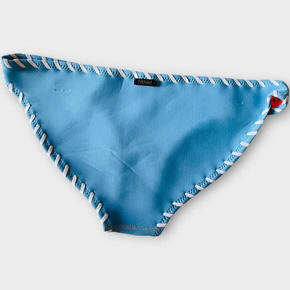 Triangl Neoprene Crochet Stitch Farrah Dusty Blue Bikini Bottom XS - Picture 7 of 11